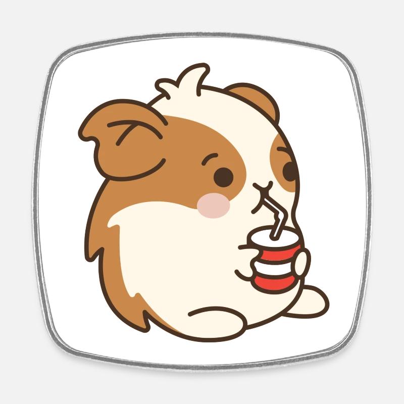 Hamster - Magnet carré - blanc