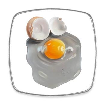 Egg Picture in Gray Abstract - Square fridge magnet - white - Front