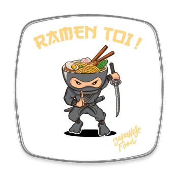 Bring back you Ninja Japanese cuisine Humor Japan - Square fridge magnet - white - Front