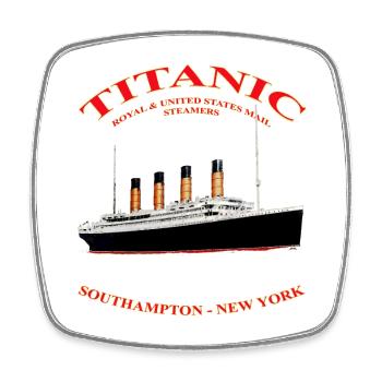 TITANIC COLLECTION KREATION Louis RUNEMBERG ©Adagp - Viereckiger Kühlschrankmagnet - Weiß - Vorne