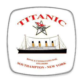 TITANIC COLLECTION créa Louis RUNEMBERG © Adagp - Magnet carré - blanc - Devant