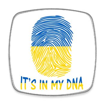 Flagge der Ukraine ist es in meiner DNA-Geschenk-Idee - Viereckiger Kühlschrankmagnet - Weiß - Vorne