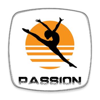 Gymnastique rythmique - Magnet carré - blanc - Devant
