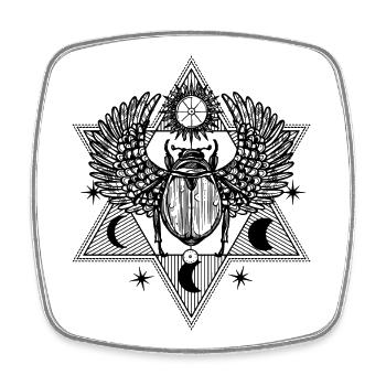 Mystischer Skarabäus Symbol Design - Viereckiger Kühlschrankmagnet - Weiß - Vorne