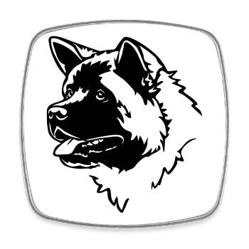 American Akita Tête - Magnet carré - blanc - Devant