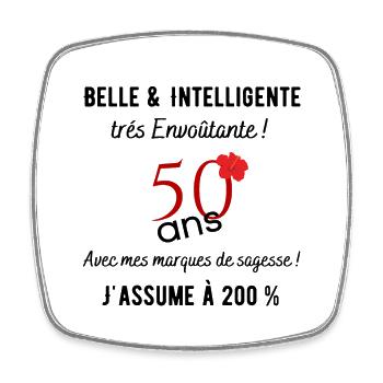 anniversaire 50 ans - Magnet carré - blanc - Devant