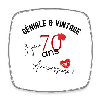 anniversaire 70 ans - Magnet carré - blanc - Devant