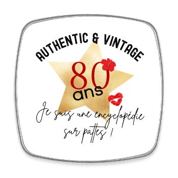 anniversaire 80 ans - Magnet carré - blanc - Devant