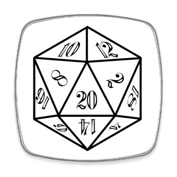W20 Schlechte Probe RPG Würfel Spruch - Viereckiger Kühlschrankmagnet - Weiß - Vorne