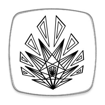 Feuille - Magnet carré - blanc - Devant