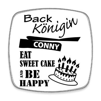 Backkönigin Conny - Viereckiger Kühlschrankmagnet - Weiß - Vorne