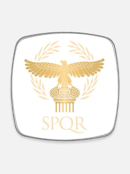 SPQR - Empire flag and republic Ancient Rome - Square fridge magnet - white