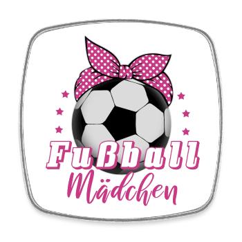 Fußball Mädchen Frauenfußball Fußballerin Geschenk - Viereckiger Kühlschrankmagnet - Weiß - Vorne