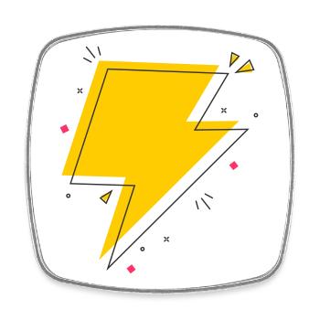 Dynamic Ray in Yellow and Black - Square fridge magnet - white - Front