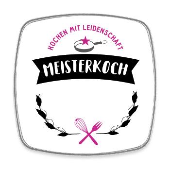 koch sternekoch individualisierbar geschenk bester - Viereckiger Kühlschrankmagnet - Weiß - Vorne
