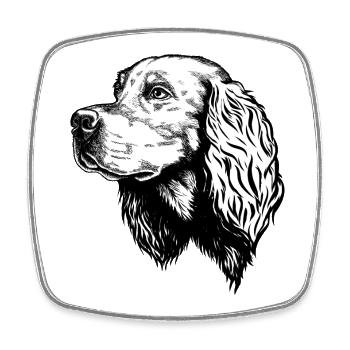 Gordon Setter Portrait - Magnet carré - blanc - Devant