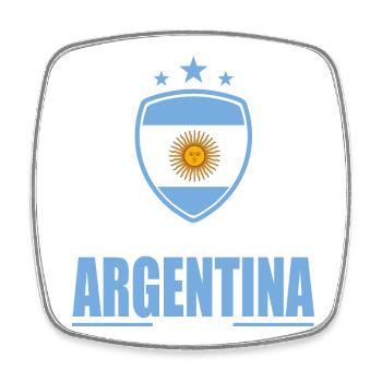 Argentinien T-Shirt - Viereckiger Kühlschrankmagnet - Weiß - Vorne