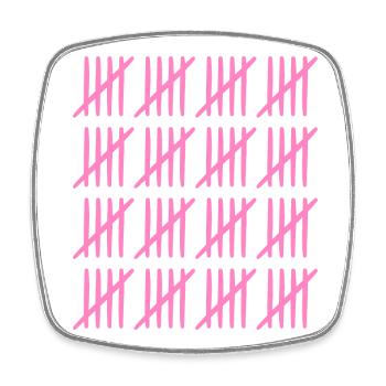 80 birthday tally sheet - 80 years old - Square fridge magnet - white - Front