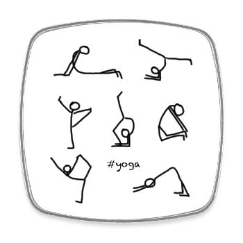 yoga - Viereckiger Kühlschrankmagnet - Weiß - Vorne