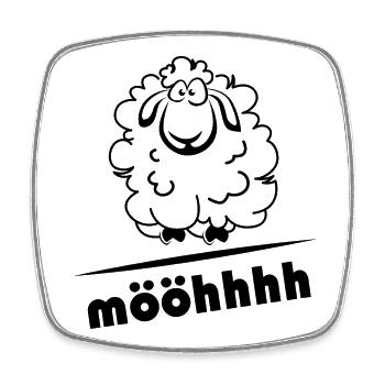 Schaf Schafe comic cartoon Tiere Logo icon Symbol - Viereckiger Kühlschrankmagnet - Weiß - Vorne
