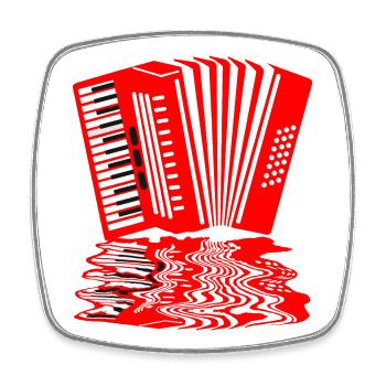 Akkordeon musiker musik - Viereckiger Kühlschrankmagnet - Weiß - Vorne