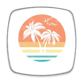 Insel Palme Palmen - Viereckiger Kühlschrankmagnet - Weiß - Vorne