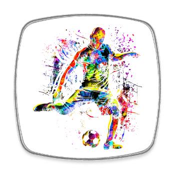 J’aime le football - joueurs de football - Magnet carré - blanc - Devant
