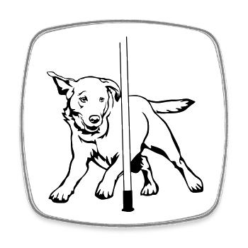 Labrador - Magnet carré - blanc - Devant