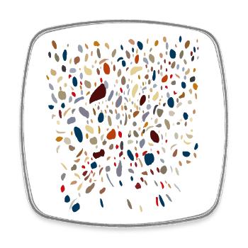 Points motifs - mosaïque organique - Magnet carré - blanc - Devant