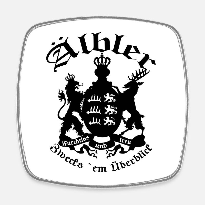 ÄLBLER ZWECKS ´EM ÜBERBLICK - BLACK FONT - Viereckiger Kühlschrankmagnet - Weiß