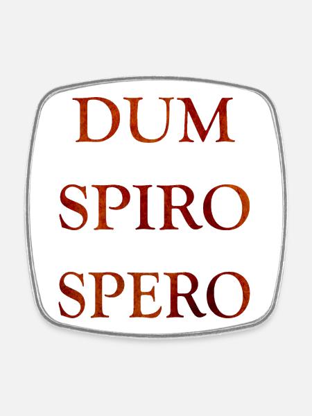Dum Spiro Spero - Square fridge magnet - white