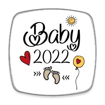 Bébé 2022 - Magnet carré - blanc - Devant