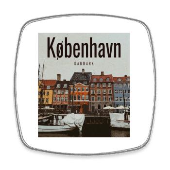 Kopenhagen Hafenfarben Nyhavn - Viereckiger Kühlschrankmagnet - Weiß - Vorne
