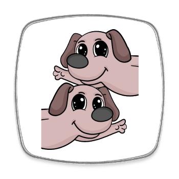 Hund hunde - Viereckiger Kühlschrankmagnet - Weiß - Vorne