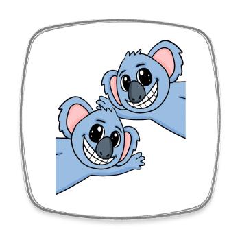 Koala Koalas - Viereckiger Kühlschrankmagnet - Weiß - Vorne