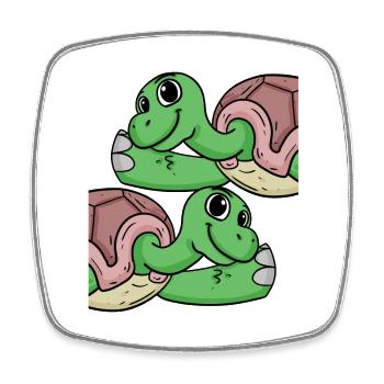 Turtle Turtles - Square fridge magnet - white - Front