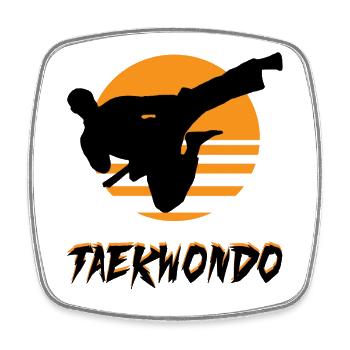 Taekwondo - Viereckiger Kühlschrankmagnet - Weiß - Vorne