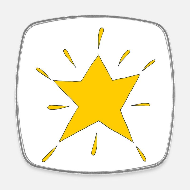 star yellow radiant - Square fridge magnet - white