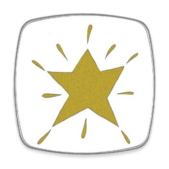 star mosaic - Square fridge magnet - white - Front