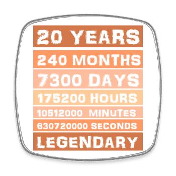 20 Years Legendary - Anniversary, Anniversary, Company - Square fridge magnet - white - Front