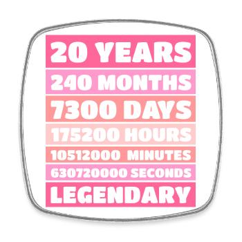 20 Years Legendary - Anniversary, Anniversary, Company - Square fridge magnet - white - Front