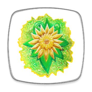 SeelenBlume - Sonja Ariel von Staden - Viereckiger Kühlschrankmagnet - Weiß - Vorne