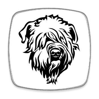 Tête de Terrier wheaten - Magnet carré - blanc - Devant