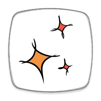 Asterisk. Three colorful stars, hand-drawn. - Square fridge magnet - white - Front