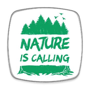 Nature is Calling - Square fridge magnet - white - Front