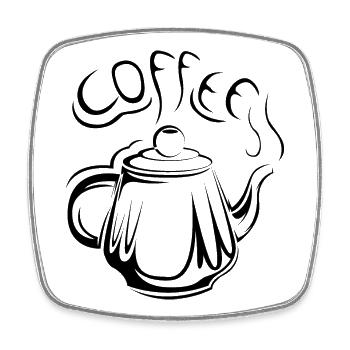 coffee coffee pot coffee café icon icon logo - Square fridge magnet - white - Front