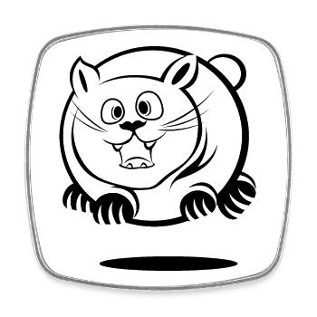 dicke Katze Katzen lustig Symbol icon Illustration - Viereckiger Kühlschrankmagnet - Weiß - Vorne