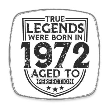 1972 Cadeau d’anniversaire Born Legends - Magnet carré - blanc - Devant