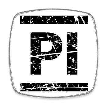 Pi - Square fridge magnet - white - Front