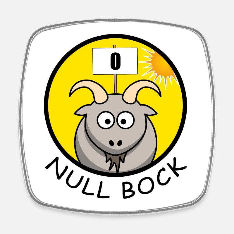 Null Bock Kein Bock Schafbock Ziegenbock Geschenk - Viereckiger Kühlschrankmagnet - Weiß
